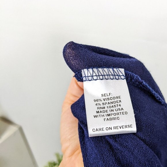 THE VANITY ROOM Women's NWT Navy Blue Surplice Faux Wrap Dress Size XL - Picture 5 of 7